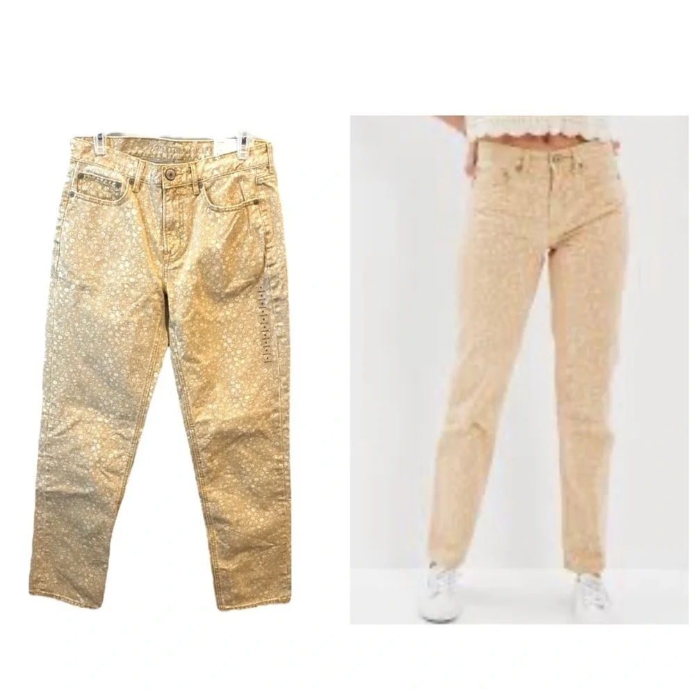 New American Eagle 90’s Straight Denim Jeans Size 4 Trendy Butter Yellow - Picture 11 of 11